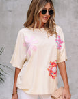 Flower Patchwork Reverse Seam Tee