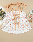 Maia Tied Shoulder Floral Print Babydoll Tank