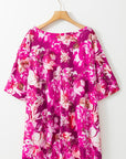 Plus Size Floral 3/4 Sleeve Blouse