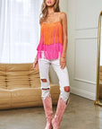 Fringe Overlay Cross Straps Party Cami Top
