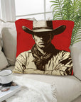 Serious Cowboy Throw Pillow Case Made in America