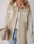 Nataly Corduroy Patchwork Flap Pocket Shacket