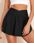 Helen Pocketed Crossover High Waist Swim Skort