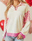 Juliana Patchwork Terry Knit Top