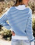 Quinn Stripe Zip Up Collar Sweater