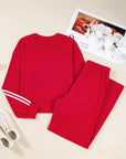 Varsity Stripe Crewneck Pullover and Sweatpants Set