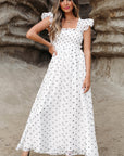 Sarai Polka Dot Smocked Maxi Dress