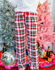 Bella Merry Christmas Plaid Print Two Piece Lounge Set