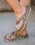 Leopard Thick Sole Flip Flops