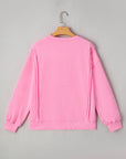 Brianna Lace Bow Embroidered Exposed Seam Sweatshirt