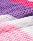 Colorblock Notched V-Neck Sweater T-Shirt