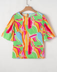 Angel Abstract Half Sleeve Blouse