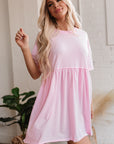 Estella Pocketed Raw Edge Babydoll Dress