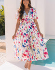 Nyomi Short Puff Sleeve Tiered Maxi Dress