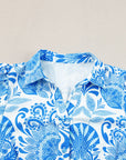 Floral Ruffle Half Buttoned Dress