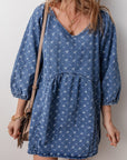 Hazel Open Back Loose Fit Denim Dress