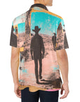 Baha Ranch Retro Pop Western Desert Cowboy Polo Shirt