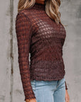 Sheer Mesh Lettuce Trim Top