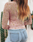 Floral Mesh Long Sleeve Top