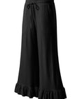 Freya Ruffled Wide Leg Pants with Pockets