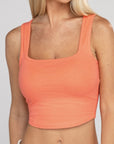 Cotton Square Neck Cropped Cami Top