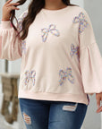 Laila Bow Lantern Sleeve Oversized Sweatshirt