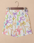 Bow Elastic Waist Pocketed Shorts