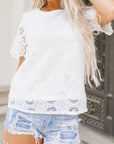 Kataleya Crochet Lace Short Sleeve Blouse