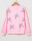Laila Bow Lantern Sleeve Oversized Sweatshirt