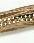 Bracelet Double Strand Freshwater Pearl w/Paper Clip Chain 7”