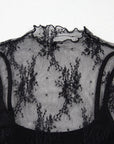 Floral Sheer Mesh Short Sleeve Blouse