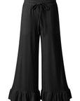 Freya Ruffled Wide Leg Pants with Pockets