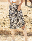 Johanna Leopard Print High Waist Midi Skirt