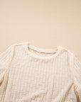 Textured Sheer Ruffle Sleeve Blouse