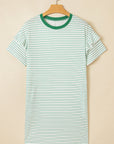 Stripe Ruffle Sleeve T-Shirt Dress