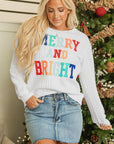 Merry And Bright Knit Pullover Sweatshirt
