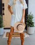 Stripe Ruffle Sleeve T-Shirt Dress