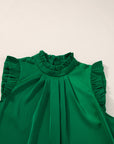 Emerald Pleated Sleeveless Top
