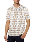 White Aztec Men's Polo Style Shirt