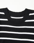 Stripe Ruched Bubble Sleeve Top