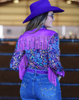 NEON LIGHTS FRINGE PERFORMANCE RODEO SHIRT