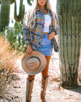 Plaid Button-Up Long Sleeve Shirt