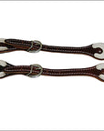 Hilason Burgundy Leather Spur Straps 1 Ply Stitched Skirt Leather Rawhide Trim