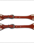 Hilason Russet Leather Spur Straps 1 Ply Stitched Skirting Leather Rawhide Trim