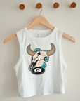 Retro Longhorn Cropped Tank