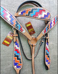 HILASON W. H. Leather Headstall & Breast Collar Set Geometry – Hilason