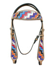 HILASON W. H. Leather Headstall & Breast Collar Set Geometry – Hilason