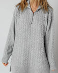 Sofia Ribbed Trim Loose Sweater
