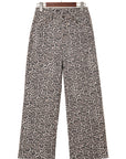 Leopard Frayed High Waist Jeans