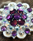 1.5 In Amythyst Ab Crystals Berry Silver Bling Headstall Saddle Hilason